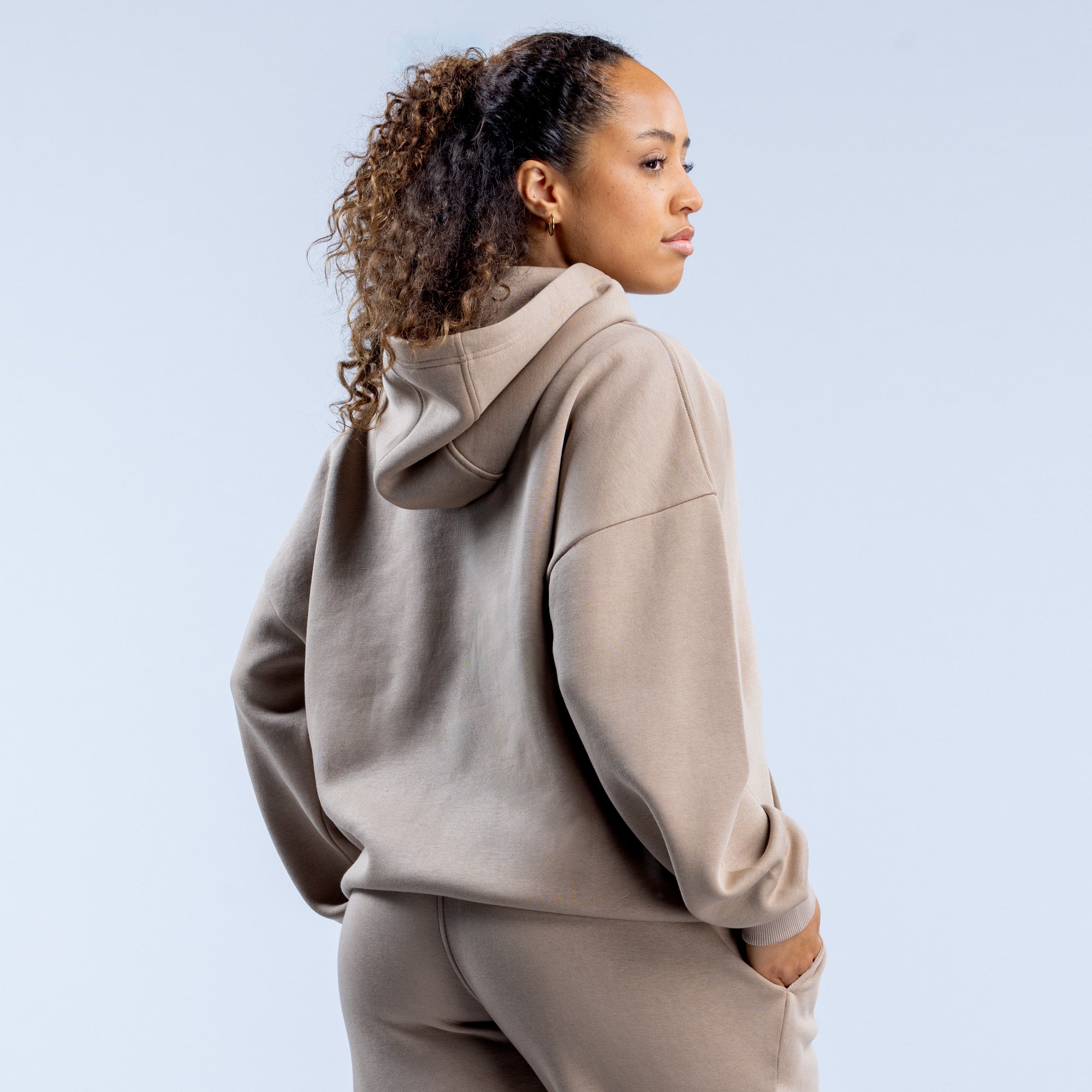 Bluza z Kapturem DFYNE Revive Heavy Weight Damskie Beżowe | 9402-LKWJB