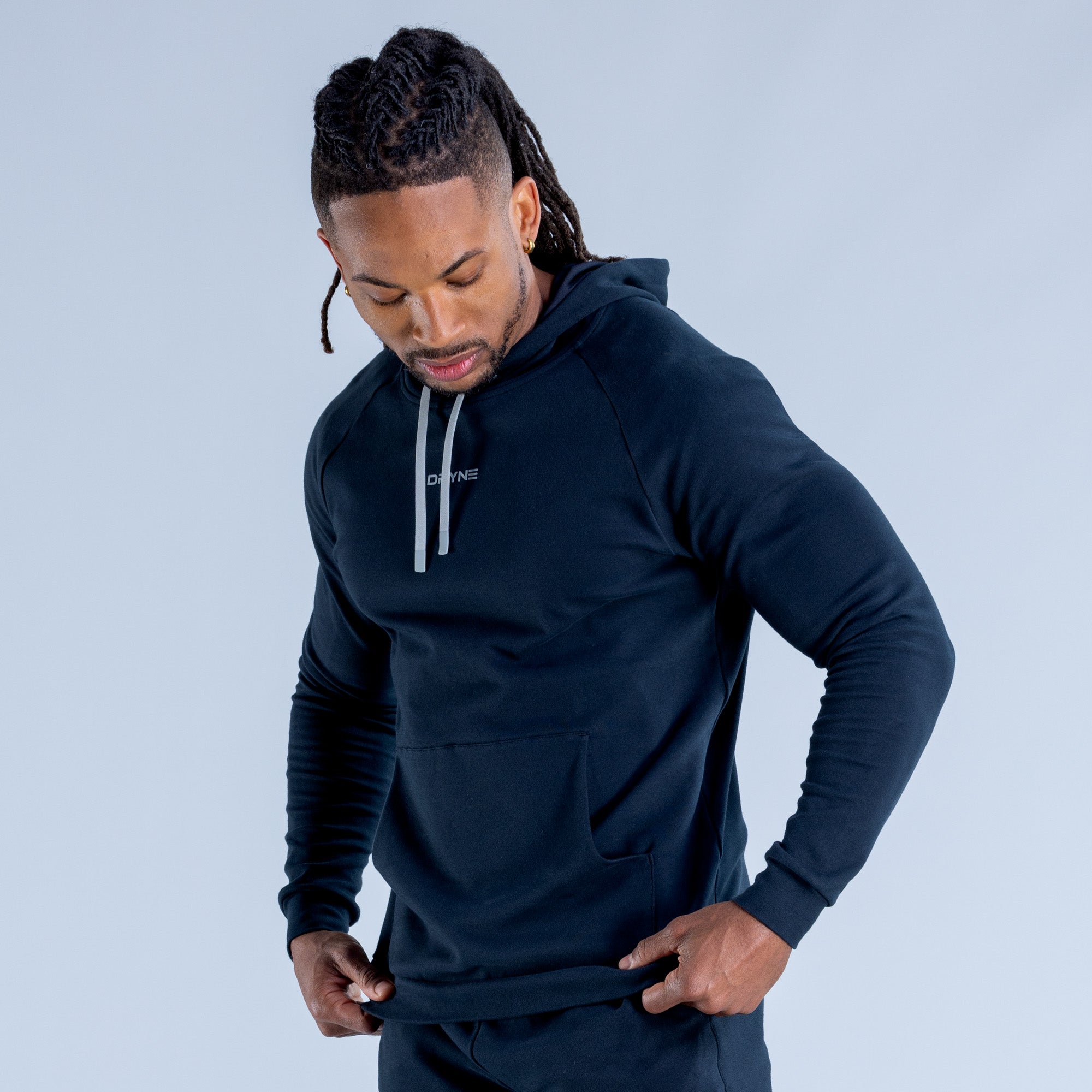 Bluza z Kapturem DFYNE Stealth Midweight Męskie Czarne | 3924-DFTKQ