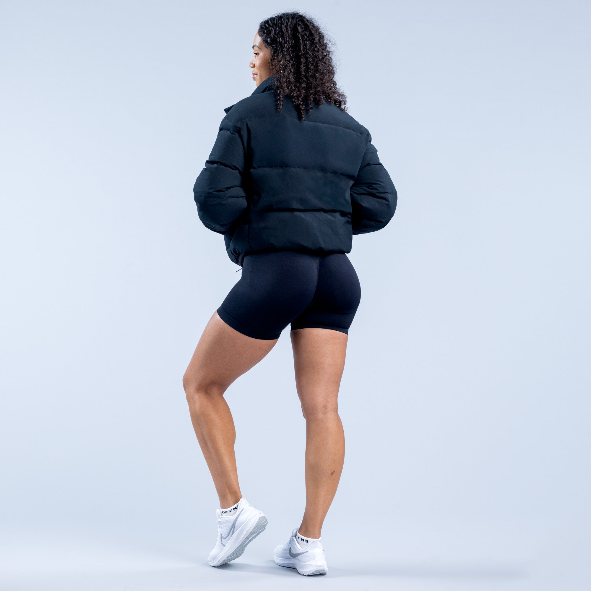 Kurtki DFYNE Revive Short Down Damskie Czarne | 5180-UIFDX