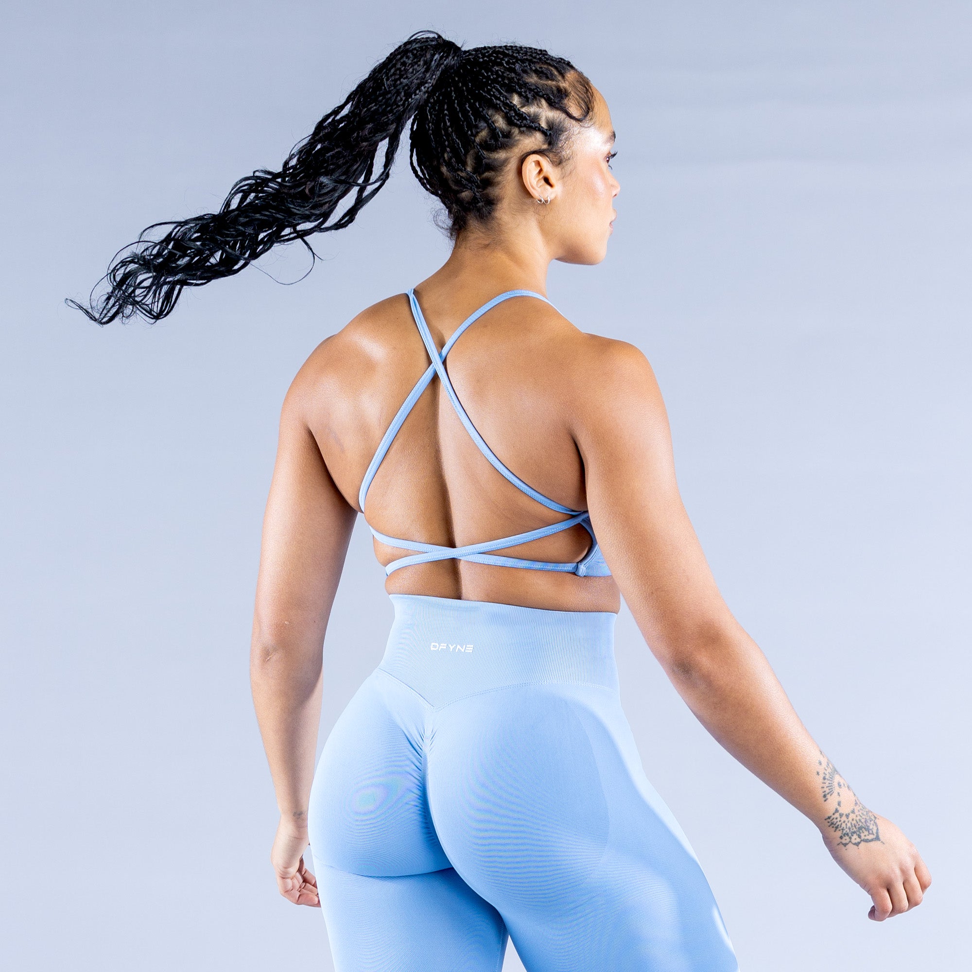 Stanik Sportowy DFYNE Dynamic Backless Damskie Niebieskie | 3710-VSBKN