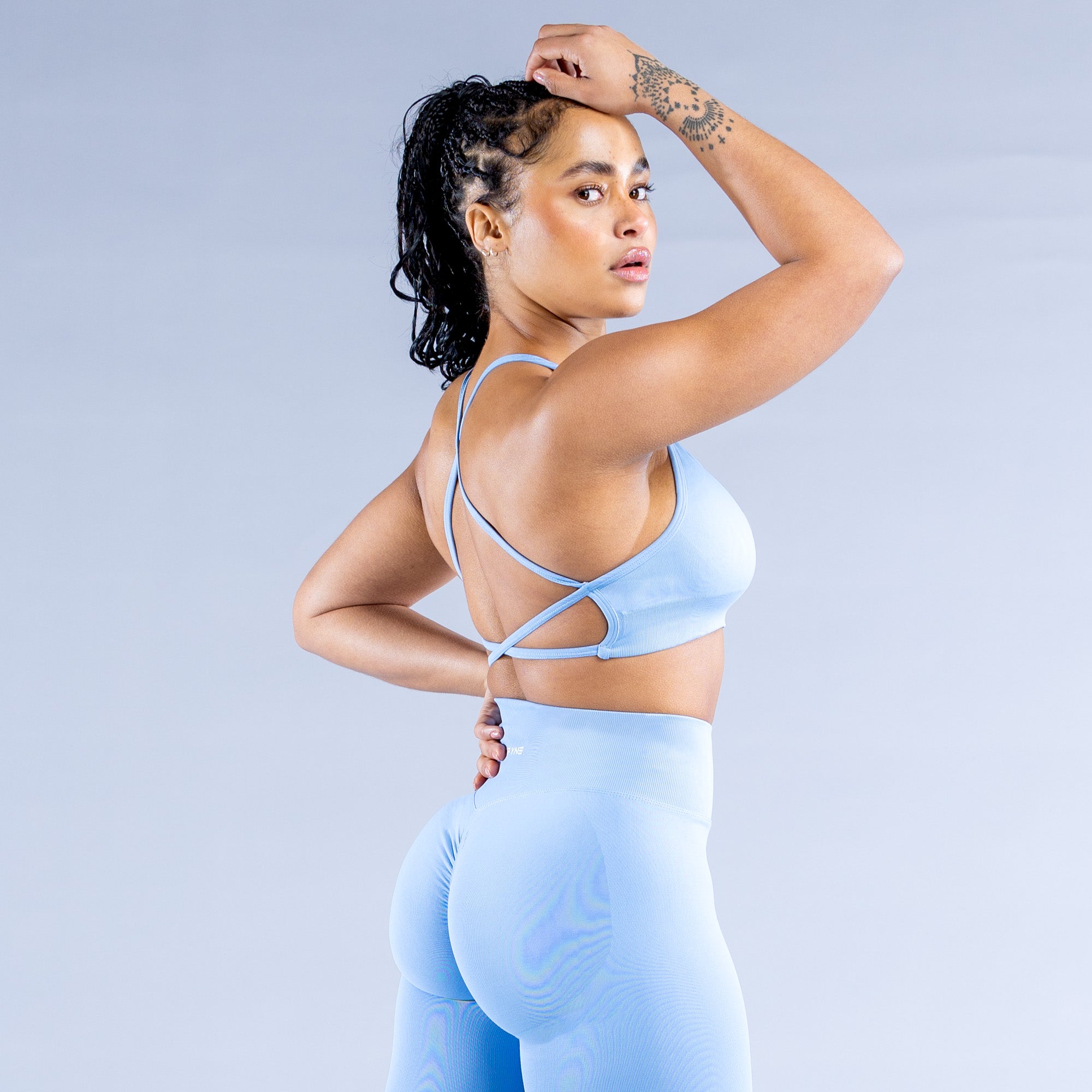 Stanik Sportowy DFYNE Dynamic Backless Damskie Niebieskie | 3710-VSBKN