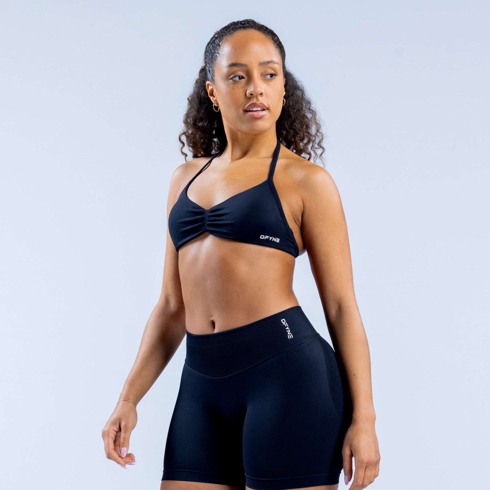 Stanik Sportowy DFYNE Impact Strappy Damskie Czarne | 4026-OQDJL